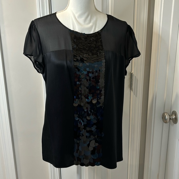 Ann Taylor sequin T Top style blouse Size 12 - Picture 1 of 11